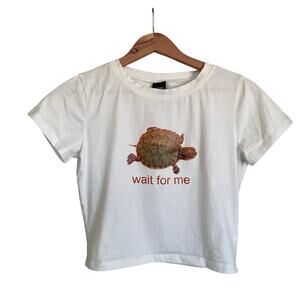 Cherry Kitten Wait For Me Turtle Stretchy Baby Tee